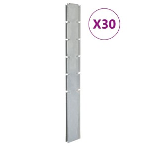vidaXL Zaunpfosten Zaunpfosten 30 Stk. Silbern 160 cm Verzinkter Stahl, (30-St)
