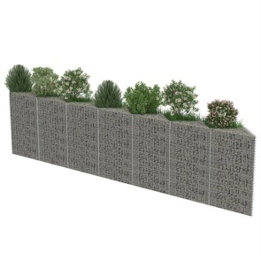 DOTMALL Gartenzaun Gabionenwand Verzinkter Stahl 450×30×100 cm